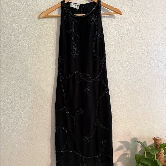 JMD 90s Vintage Beaded High Neck Midi Dress - Picture 3 of 11